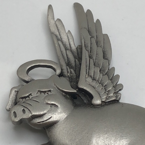 JJ  A flying pig vintage brooch pendant by JJ Jonette Jewelry 80’s - Picture 5 of 6